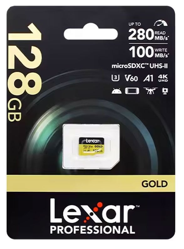 Lexar Professional 128GB Gold MicroSD Hafıza Kartı (280MB/s - 180MB/s)