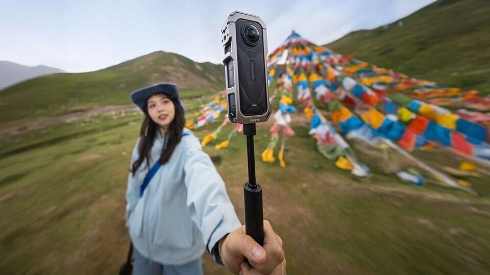 Tilta TA-T90-FCC-TG Insta360 X5 için Tam Kamera Kafesi – Titanyum Gri