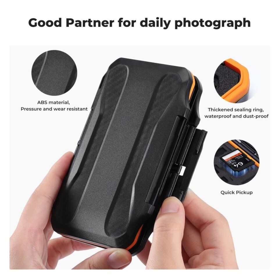 K&F Concept KF31.106 36 Yuvalı SD ve  Micro SD Hafıza Kartı Kılıfı Suya ve Darbeye Dayanıklı  24 Micro SD ve 12 SD Kart için