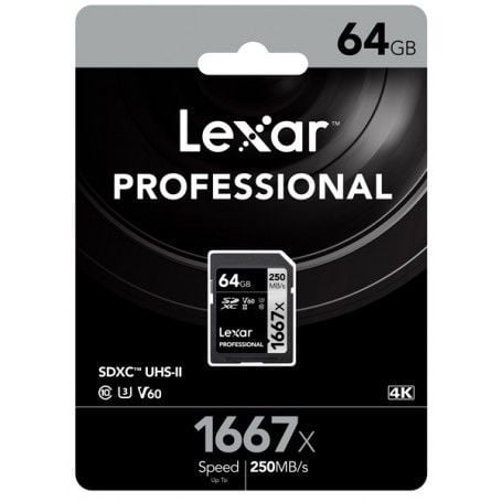 Lexar Professional 64GB 1667x Hafıza Kartı (250mb/s-120mb/s)