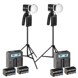 PDX KY-BK618 LED İkili Video Işığı, Batarya, Şarj ve Ayaklı Full Kit
