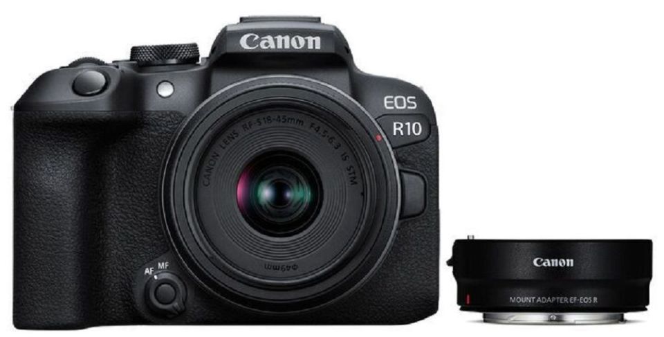 Canon EOS R10 18-45mm Lens + Canon EF-EOS R Mount Adaptör Kit