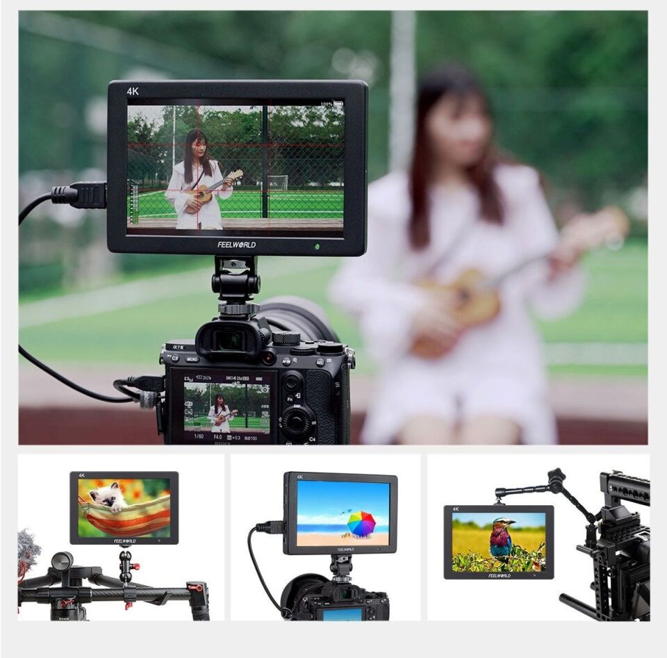 FEELWORLD T7 PLUS 7 İnç 3D LUT  Kamera Alan Monitörü 1920x1200  4K HDMI