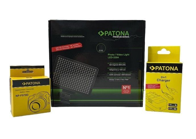Patona 4295 LED-320A Bicolor Video Işığı (Patona F970 Pil İle)