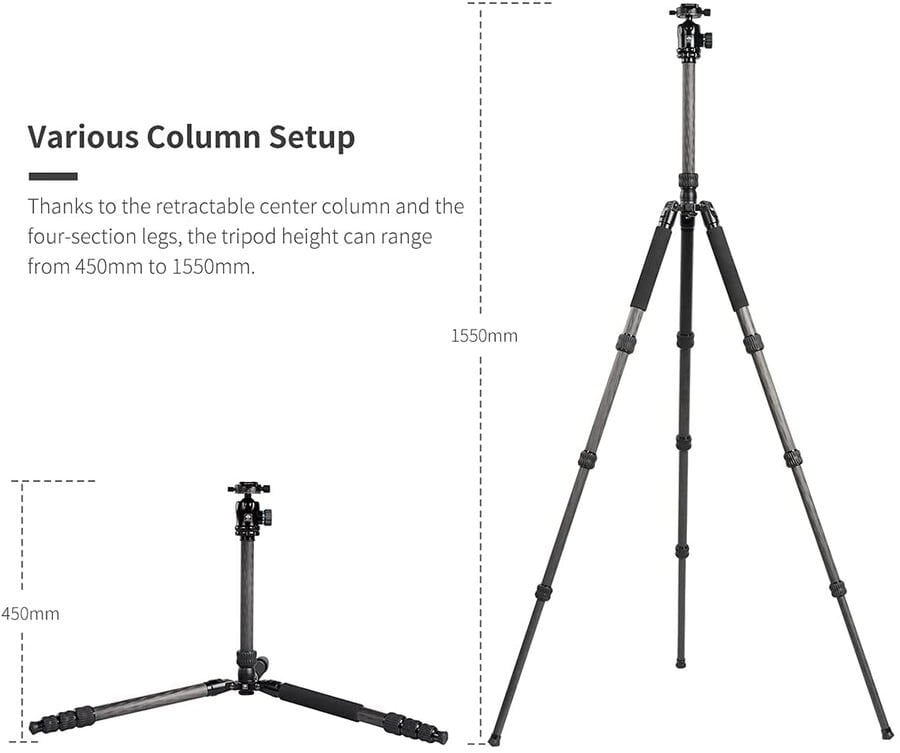 Sirui MT-2204+MT‑20 Carbon Fiber Tripod Kiti