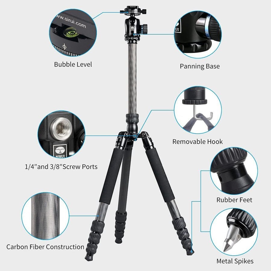Sirui MT-2204+MT‑20 Carbon Fiber Tripod Kiti