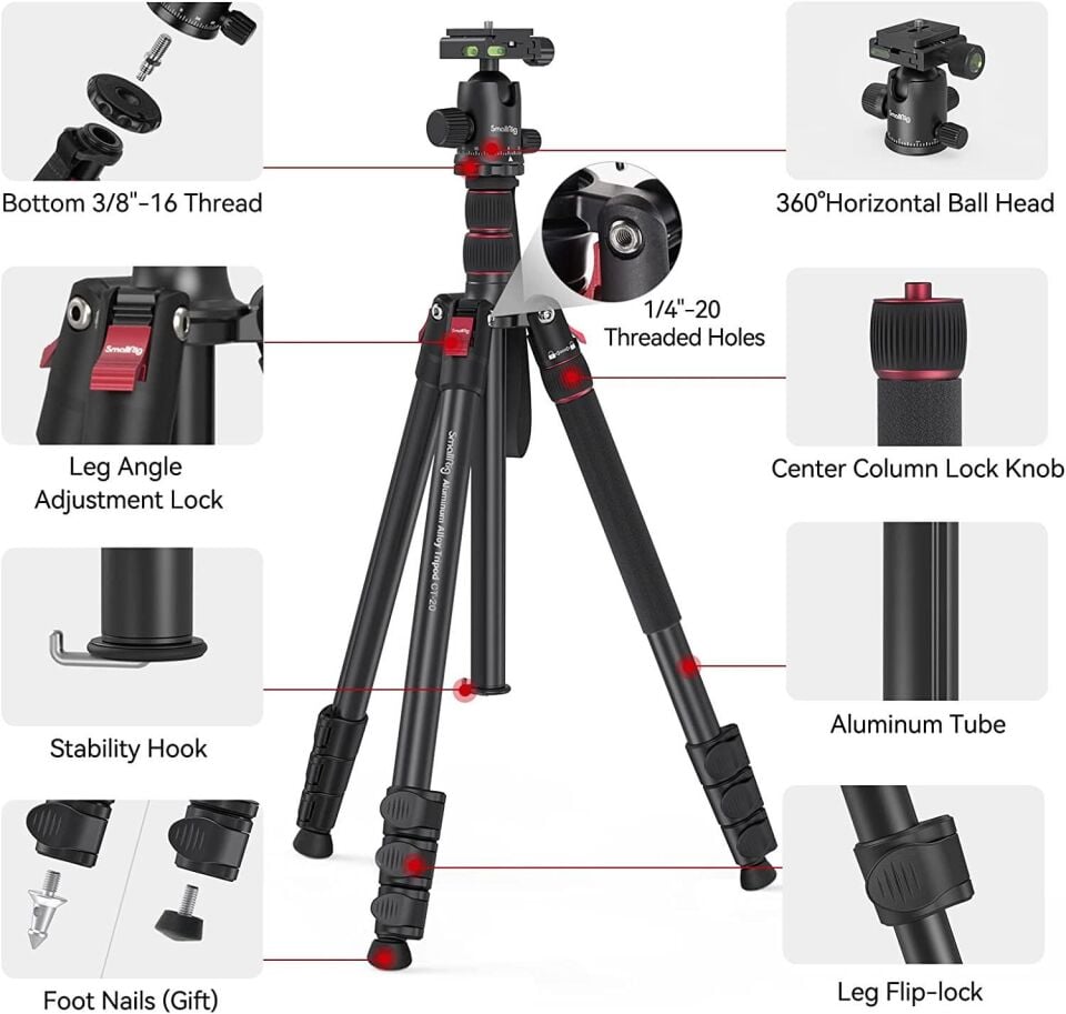 SmallRig 3474C CT-20 Alüminyum Alaşımlı Tripod