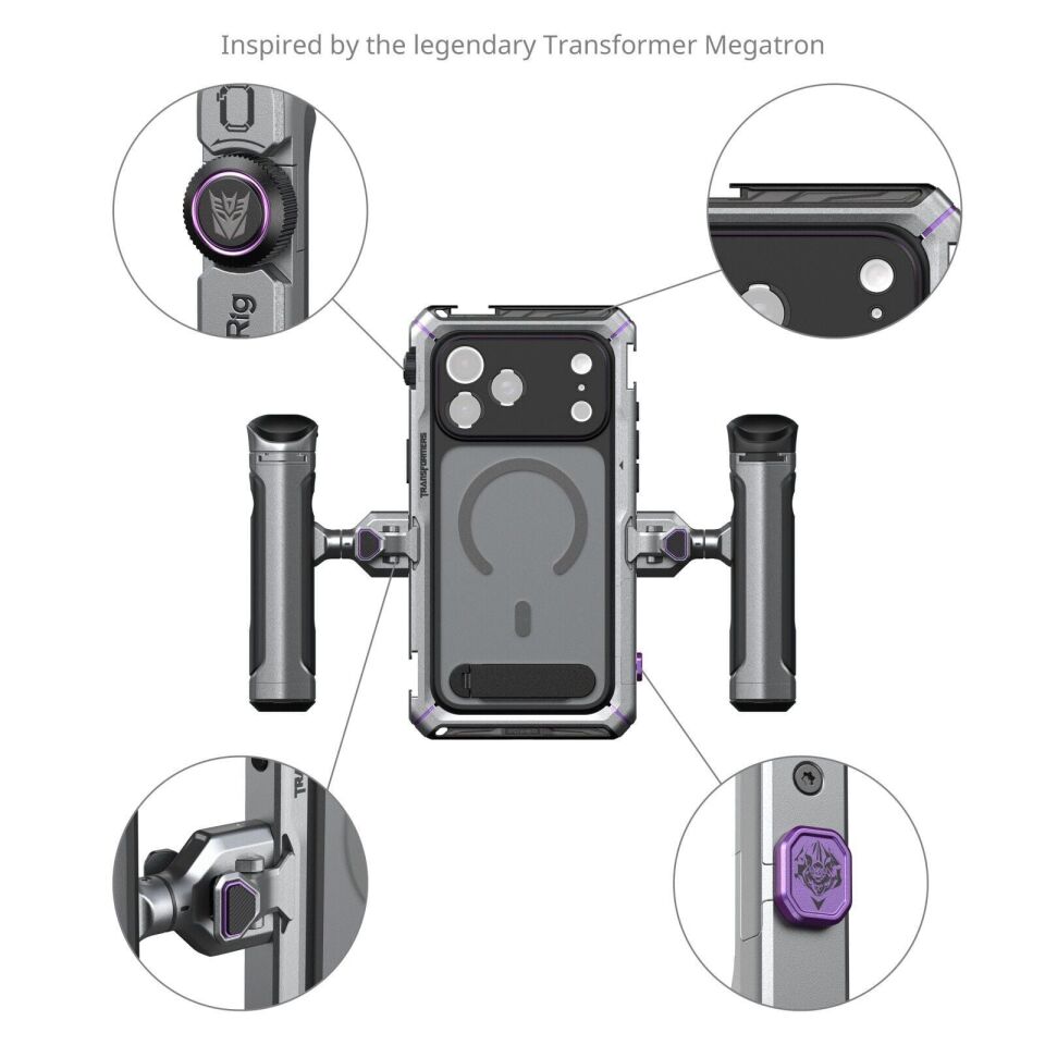 SmallRig 5585 Megatron Edition iPhone 17 Pro  için Çift El Tipi Mobil Cihaz Kiti