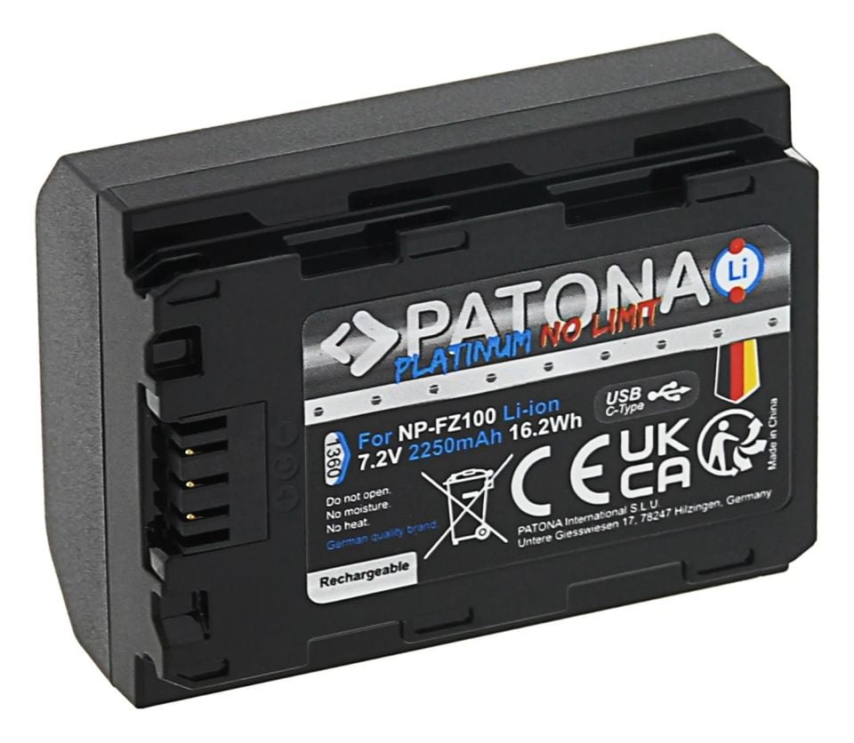 Patona Platinum Sony NP-FZ100 USB-C Girişli Batarya Pil
