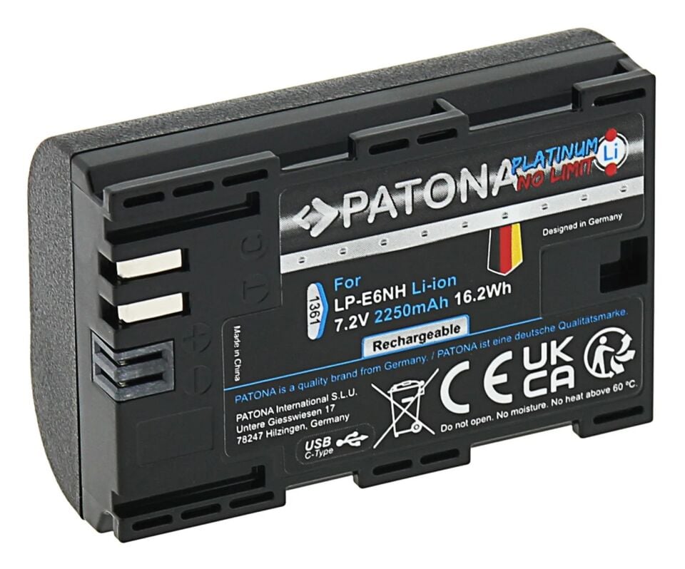 Patona Platinum Canon LP-E6NH USB-C Batarya