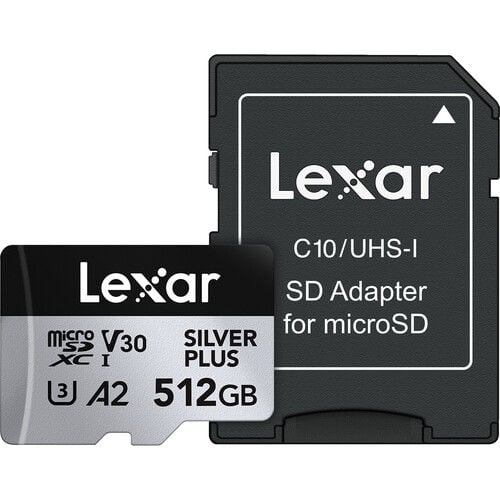 Lexar 512GB Professional SILVER PLUS UHS-I microSDXC Hafıza Kartı SD Adaptörlü