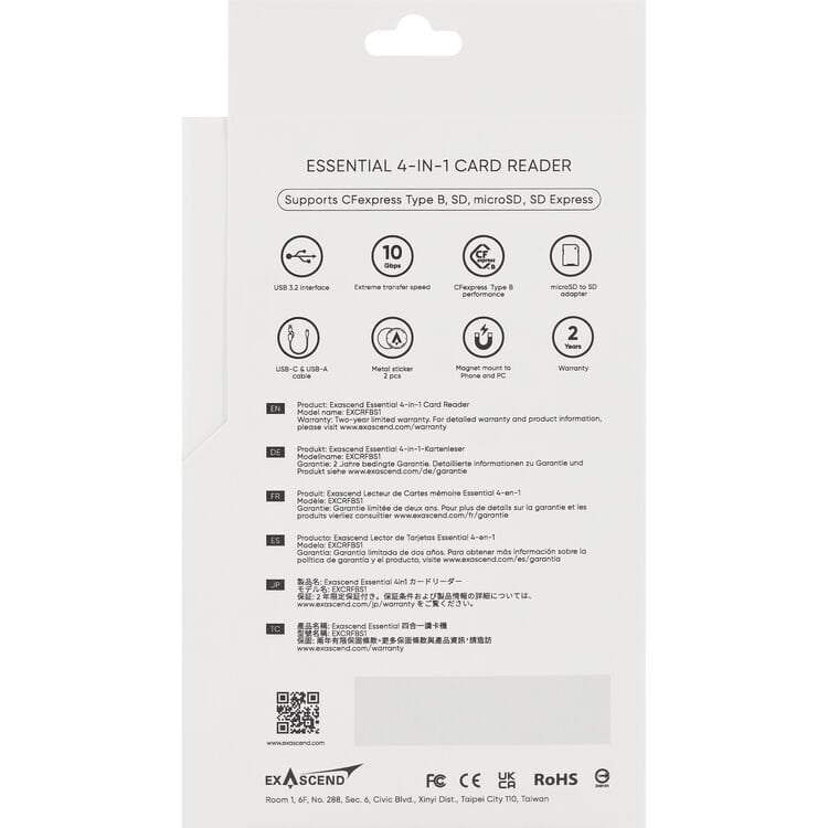 Exascend Essential 4-in-1 Multi-Slot Kart Okuyucu (10 Gbps)
