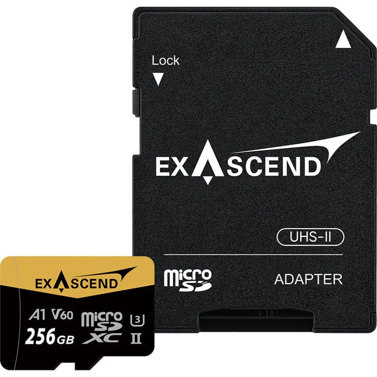 Exascend Catalyst 256GB UHS-II V60 MicroSD Hafıza Kartı ve SD Adaptörü
