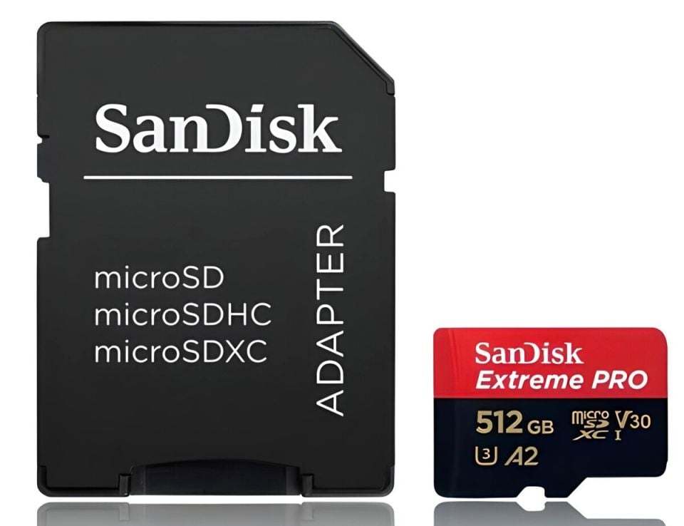 SanDisk 512GB 200/140MB/s microSDXC Extreme Pro UHS-I A2 V30 Adaptörlü Hafıza Kartı