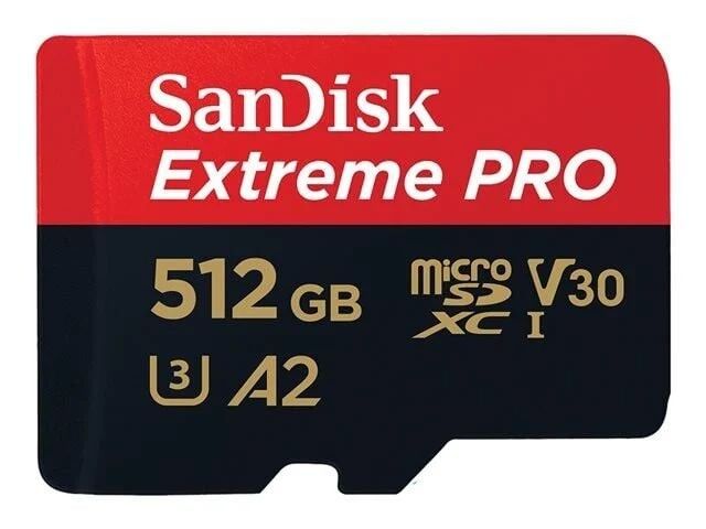 SanDisk 512GB 200/140MB/s microSDXC Extreme Pro UHS-I A2 V30 Adaptörlü Hafıza Kartı