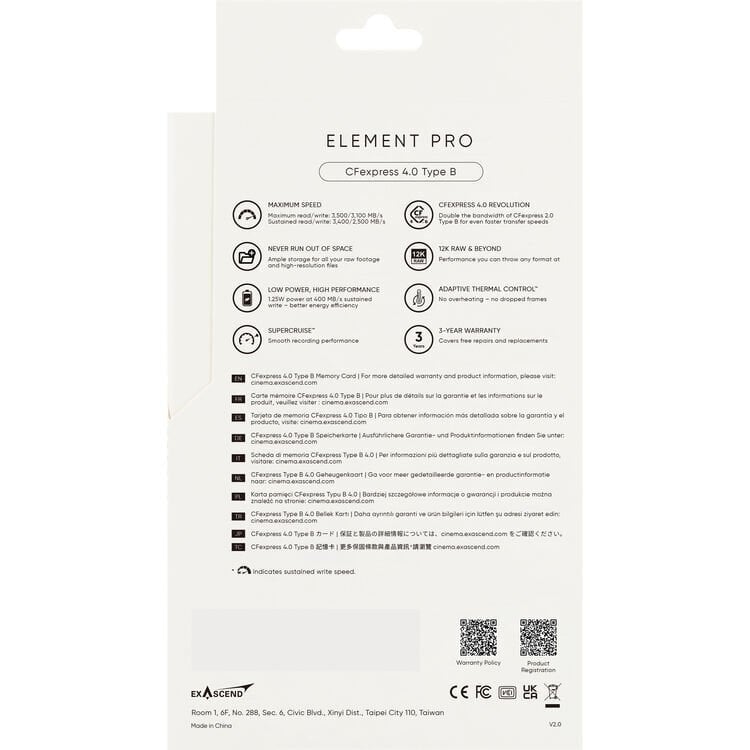 Exascend 256GB Element Pro CFexpress 4.0 Type B Hafıza Kartı
