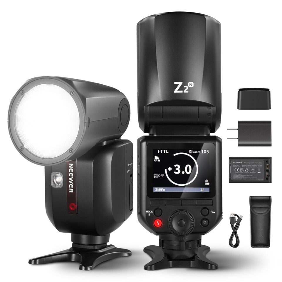 Neewer Z2-N Yuvarlak Başlıklı Bataryalı Tepe Flaşı (Nikon)