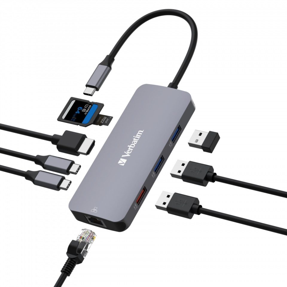 VERBATIM 32152 USB-C PRO 9 PORT HUB CMH-09