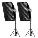 Gdx ML-Kit 2 COB LED Youtube Sürekli Video ve Fotoğraf Işık İkili Set + Gdx BW-6090 Gridli Softbox