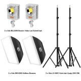 Gdx ML-Kit 2 COB LED Youtube Sürekli Video ve Fotoğraf Işık İkili Set + Gdx BW-6090 Softbox