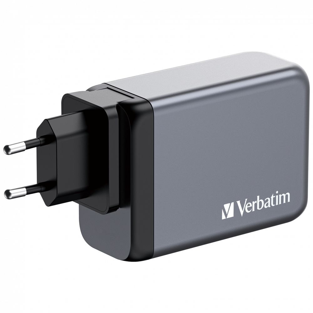 Verbatim240 W GAN Hızlı Şarj 4 Bağlantı Noktalı C 1 x Usb-C® PD 140W /1 x Usb-C® PD 100W / 1 x Usb-C® PD 65W / 1 x Usb-A QC 3.0
