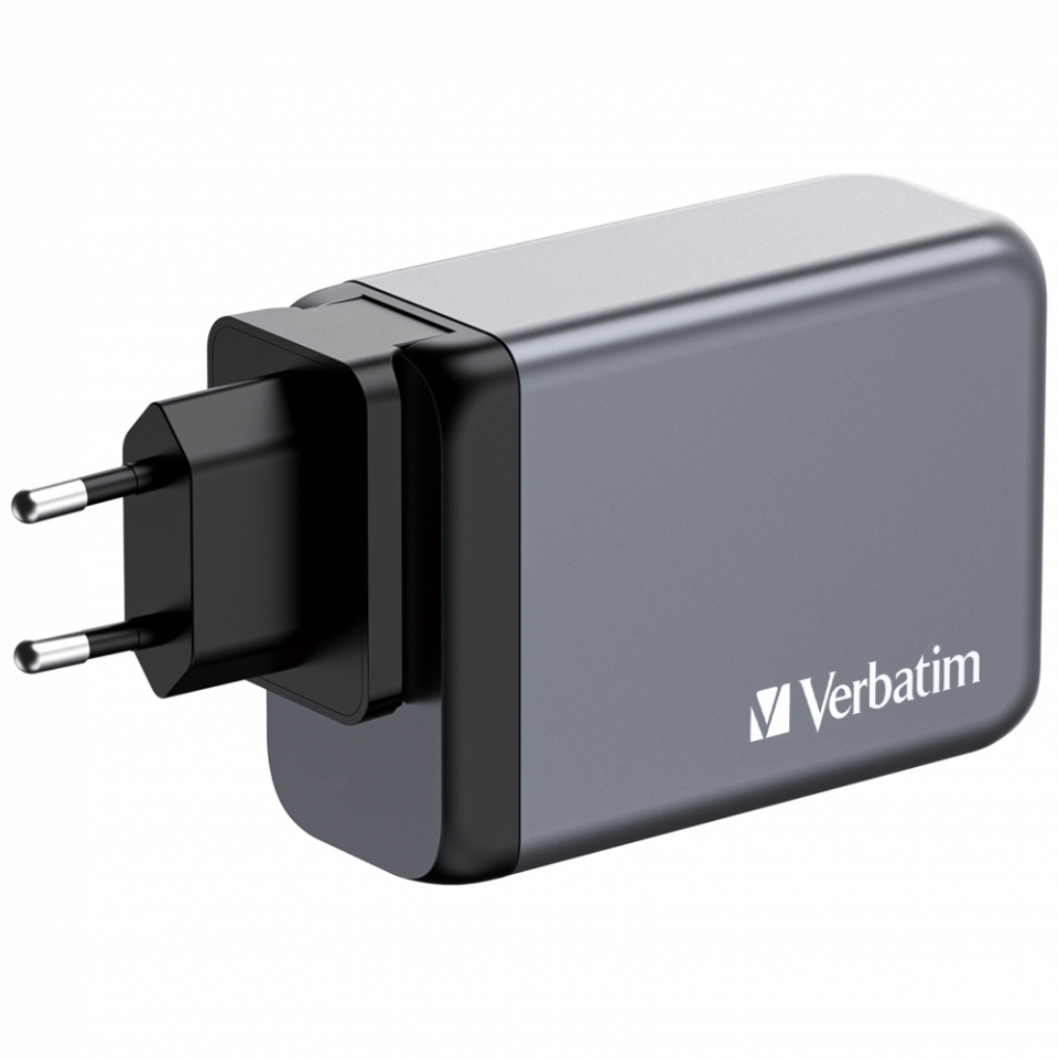 Verbatim240 W GAN Hızlı Şarj 4 Bağlantı Noktalı C 1 x Usb-C® PD 140W /1 x Usb-C® PD 100W / 1 x Usb-C® PD 65W / 1 x Usb-A QC 3.0