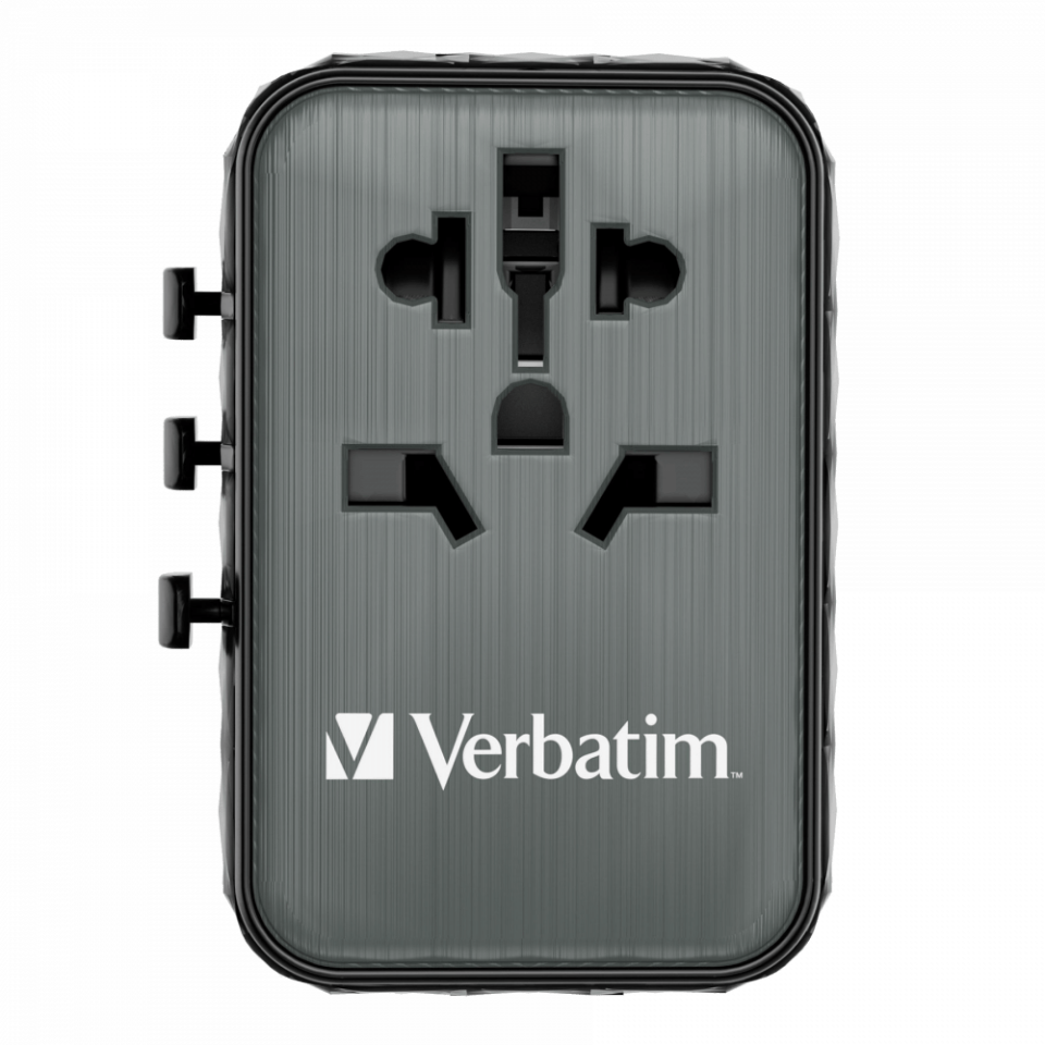 Verbatim 65W GAN 3 Evrensel Seyahat Adaptörü  2 x Usb-C PD ve QC 4+ 2 x Usb-A-(32120)
