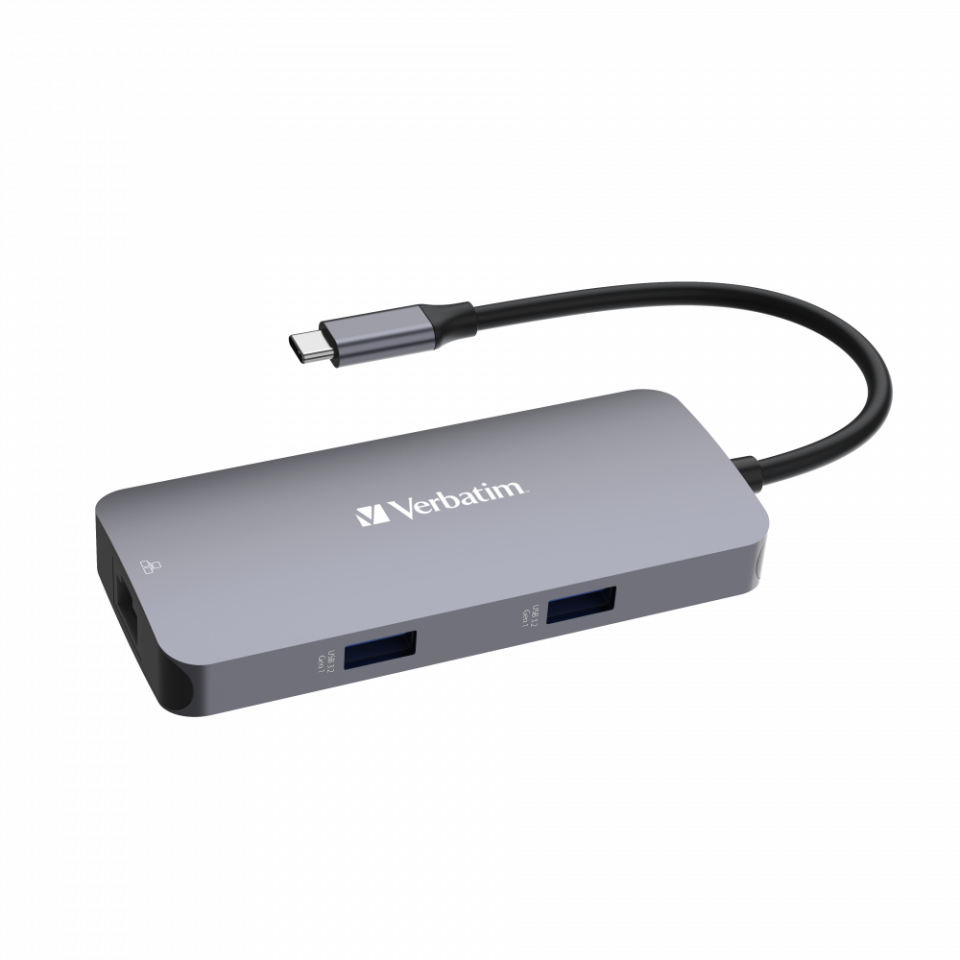 Verbatim 5 Port Usb C Bağlantılı Çoklayıcı Hub 1 x HDMI, 1 x RJ45, 2 x Usb-A 3.0, 1 x Usb-C PD-(32150)
