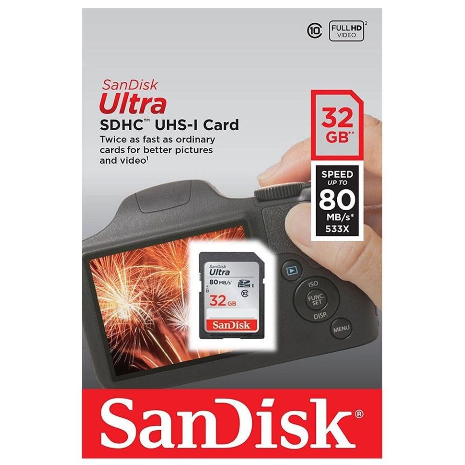 SanDisk SD 32GB Ultra 80Mb/s C10 SDXC  UHS-I Hafıza Kartı (SDSDUNC-032G-GN6IN
