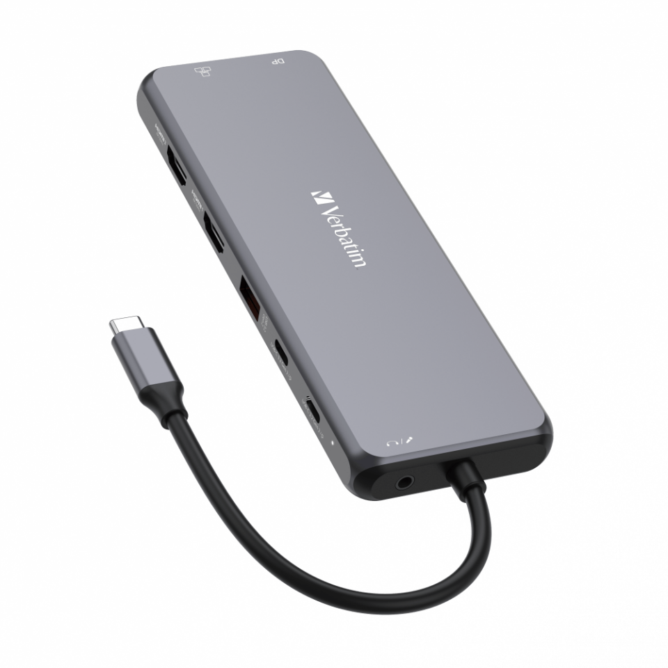 Verbatim 13 Port Usb C Bağlantılı Çoklayıcı Hub 2 x HDMI, 1 x Dis-Port, 1 x RJ45, 3 x Usb-A 3.2 Gen 1, 1 x Usb-A 3.2 Gen 2, 2 x