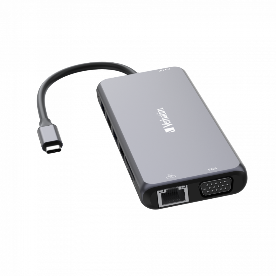 Verbatim 14 Port Usb C Bağlantılı Çoklayıcı Hub 2 x HDMI, 1 x VGA, 1 x RJ45, 3 x Usb-A 3.2 Gen1, 1 x Usb-C 3.2 Gen1, 2 x Usb-A