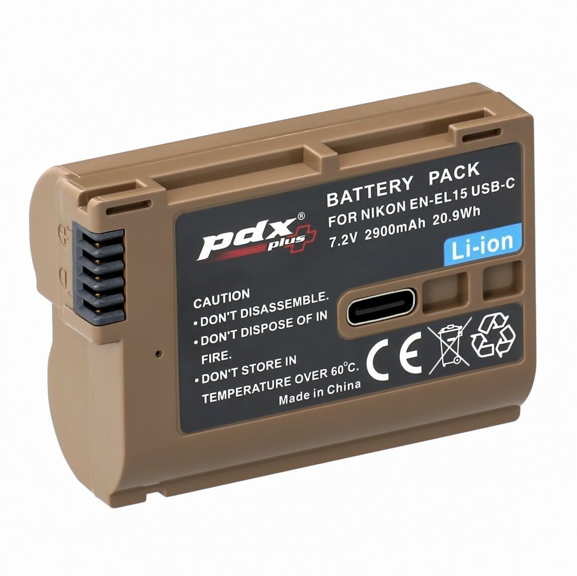 PDX Plus for Canon LP-E6NH USB-C Batarya