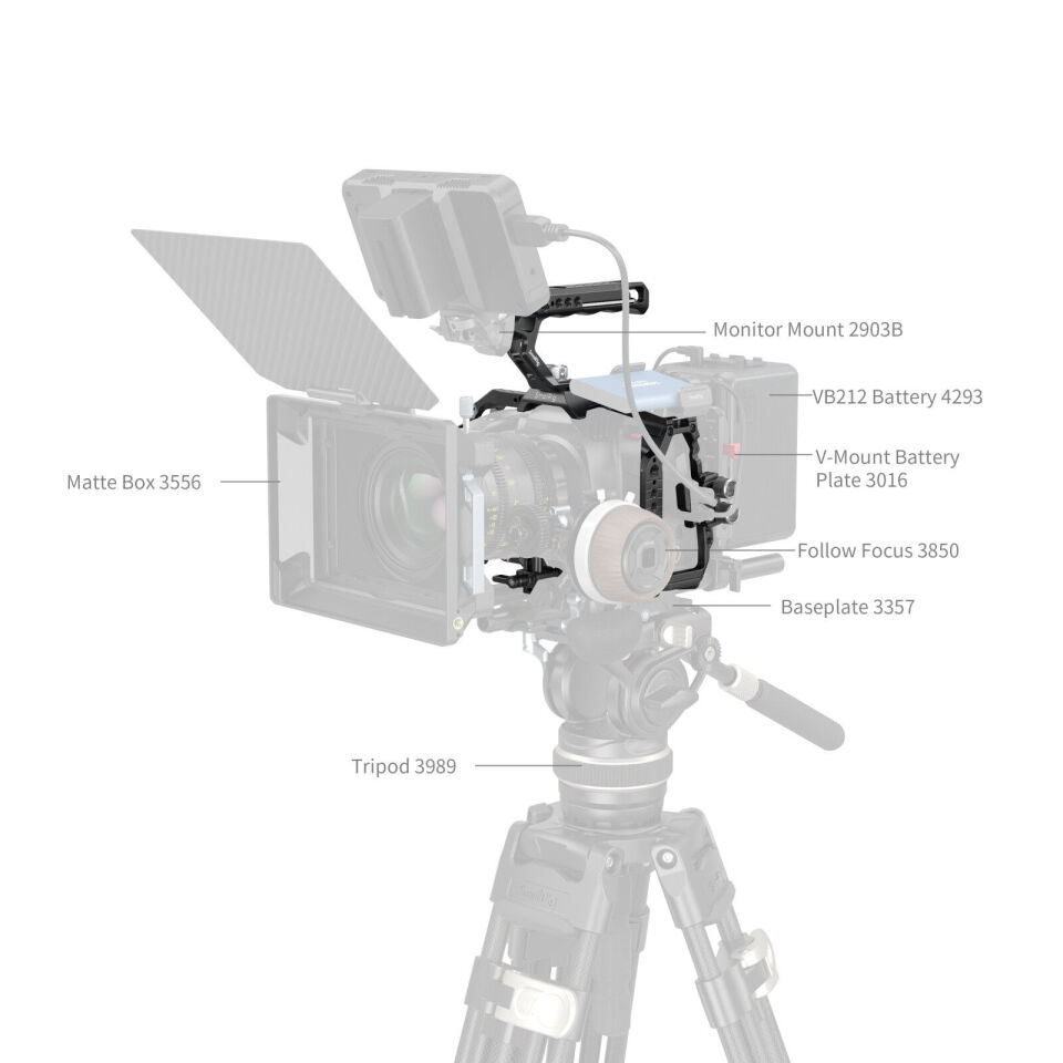 SmallRig 4574B  Blackmagic Design Cinema 6K  için  Temel Kafes Kiti