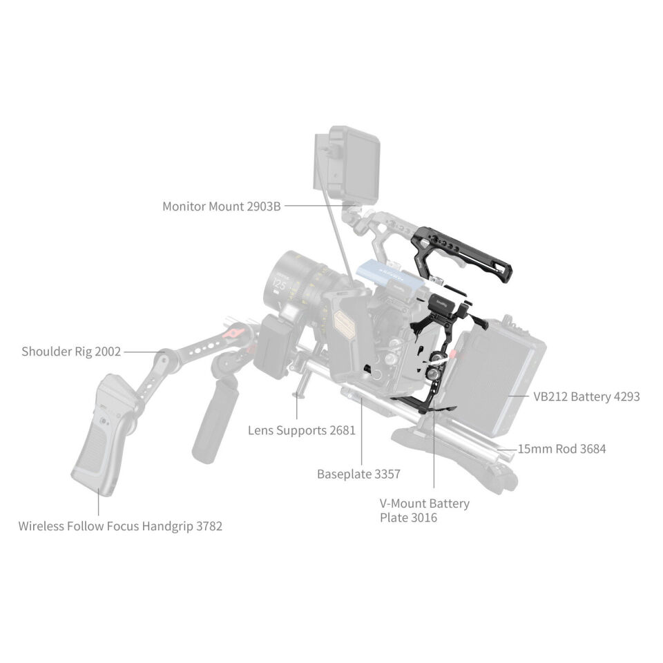 SmallRig 4574B  Blackmagic Design Cinema 6K  için  Temel Kafes Kiti