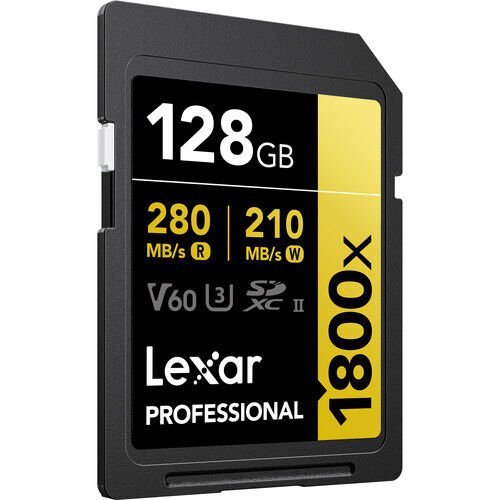 Lexar SD 128GB Professional 1800x UHS-II SDXC Hafıza Kartı (GOLD Serisi)