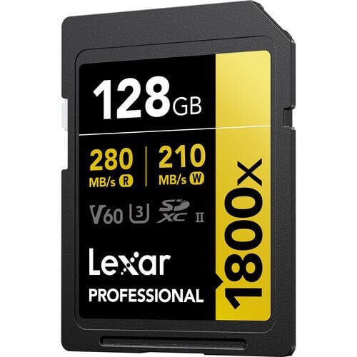 Lexar SD 128GB Professional 1800x UHS-II SDXC Hafıza Kartı (GOLD Serisi)