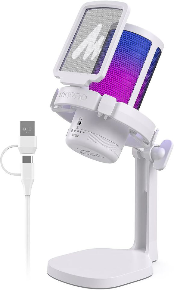 Maono DGM20 Oyuncu Mikrofonu (Beyaz)