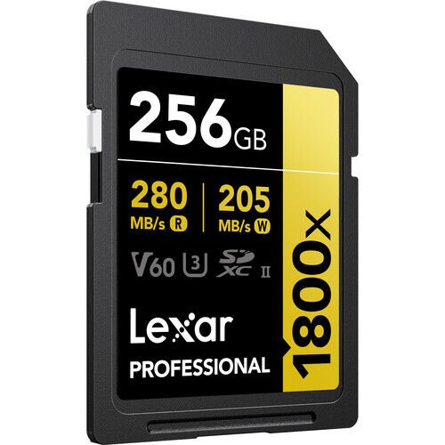 Lexar SD 256GB Professional 1800x UHS-II SDXC Hafıza Kartı (GOLD Serisi)