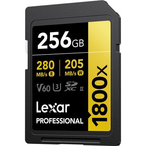 Lexar SD 256GB Professional 1800x UHS-II SDXC Hafıza Kartı (GOLD Serisi)