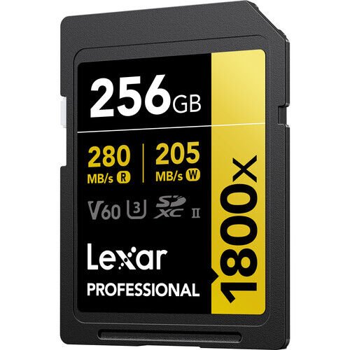 Lexar SD 256GB Professional 1800x UHS-II SDXC Hafıza Kartı (GOLD Serisi)