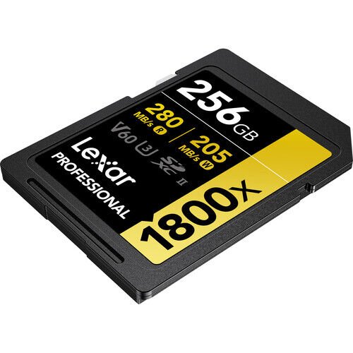 Lexar SD 256GB Professional 1800x UHS-II SDXC Hafıza Kartı (GOLD Serisi)