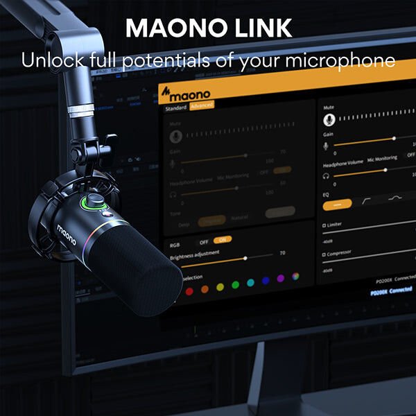 Maono PD200X USB/XLR Dinamik Mikrofon (Siyah)