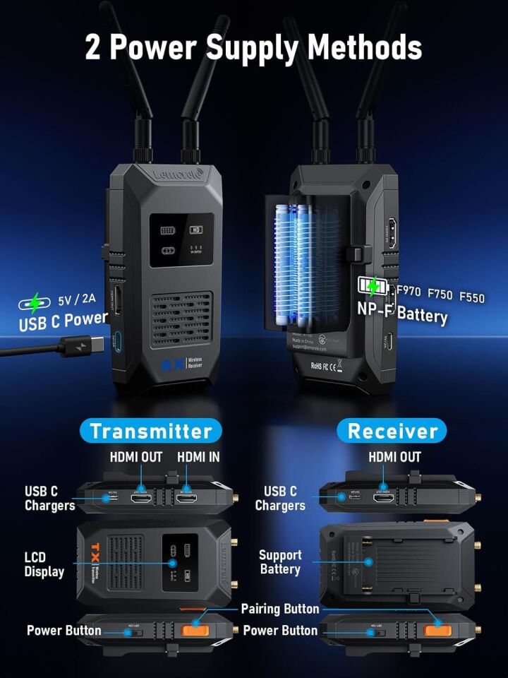 LEMORELE R1100 Ultra Kablosuz Video Görüntü Aktarıcı