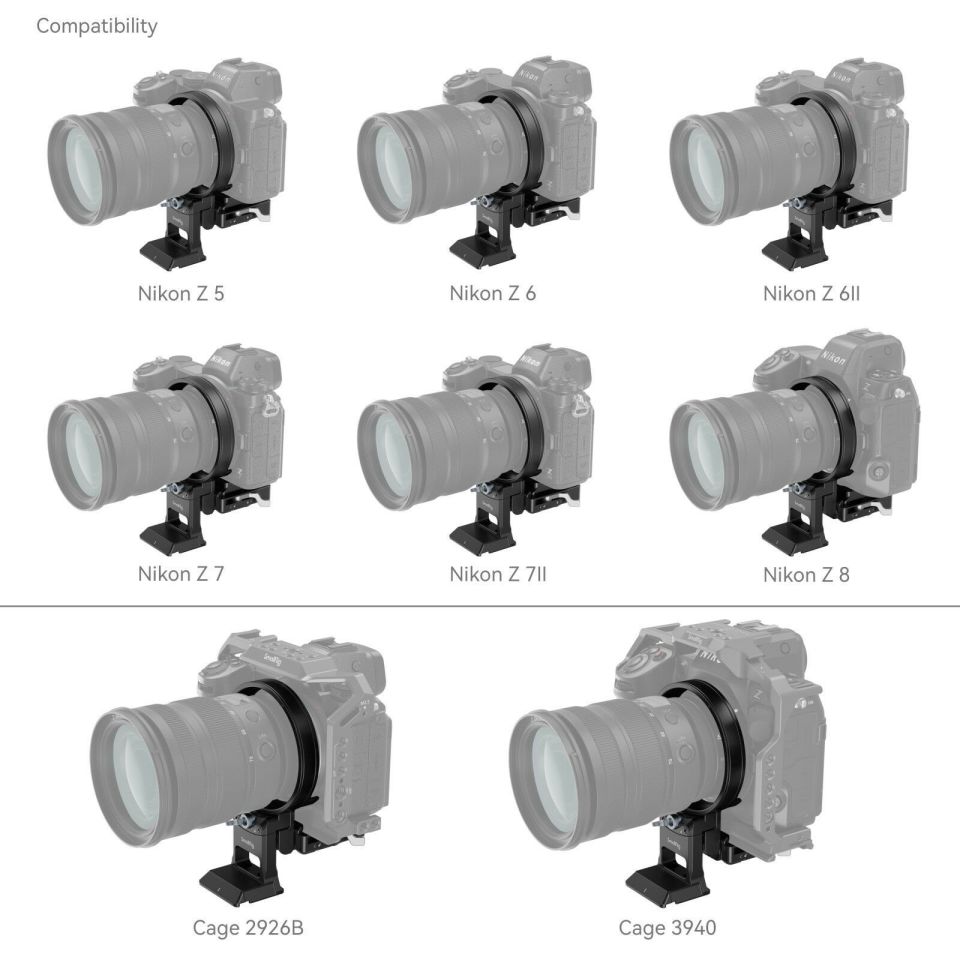 SmallRig 4306 Nikon'a Z Serisi İçin Döndürülebilir Yataydan Dikeye Montaj Plakası Kiti