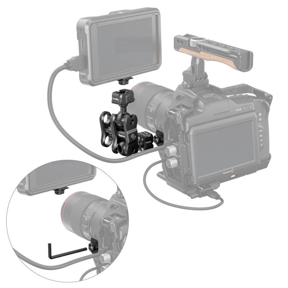 SmallRig 3515C Drop-in HawkLock Mini Magic Arm Hızlı Çıkarma Bilyalı Başlıklı
