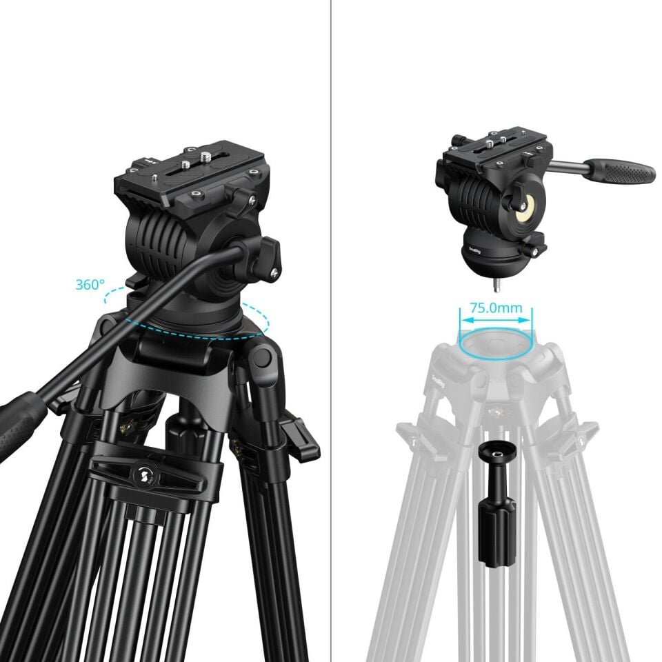 SmallRig 5442  FSD14 FreeSpeed Alüminyum Alaşımlı Video Tripod