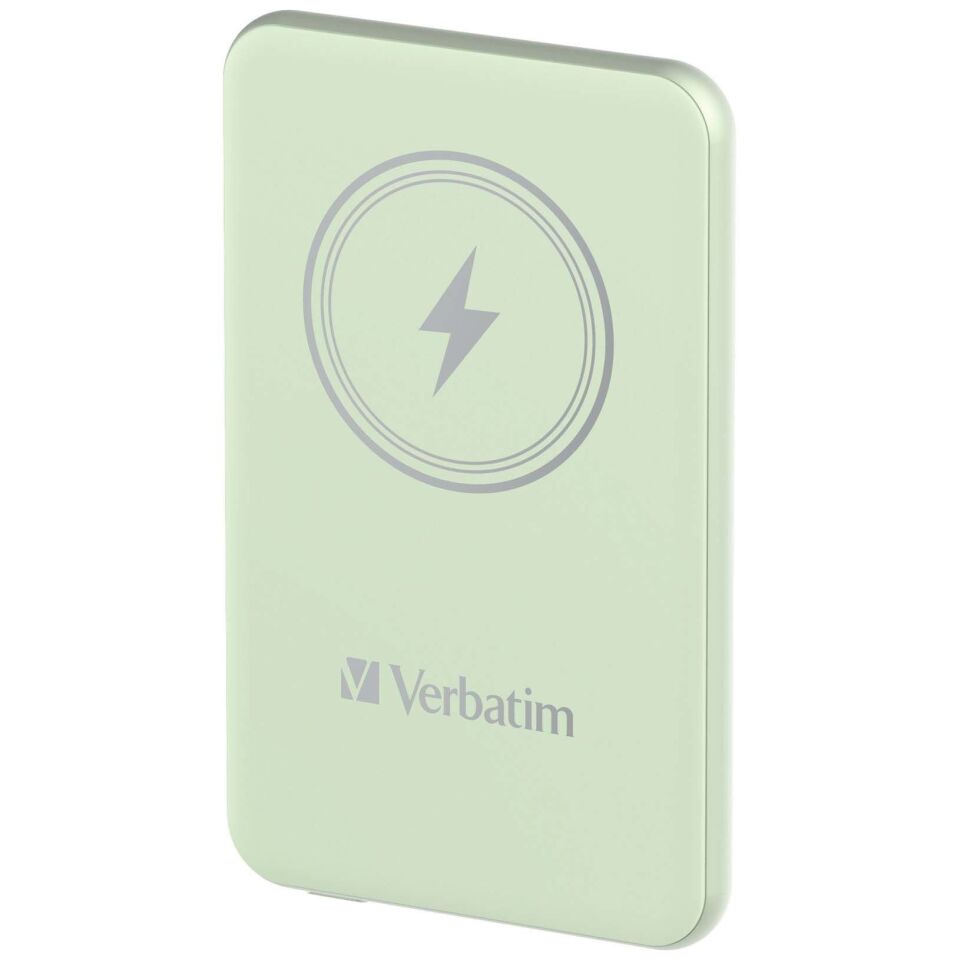 Verbatim 5000 Mah Manyetik Kablosuz (Magsafe) 15W Powerbank 20W PD Yeşil Renk Kablo Dahil-(32241)
