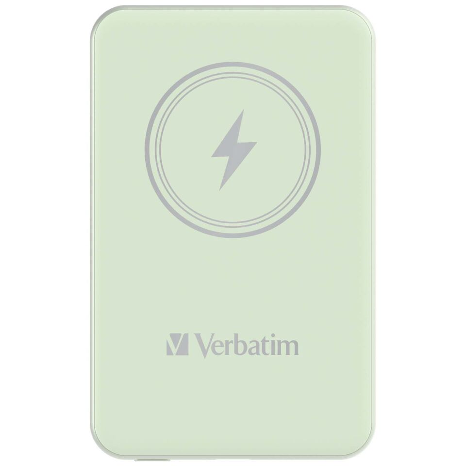 Verbatim 5000 Mah Manyetik Kablosuz (Magsafe) 15W Powerbank 20W PD Yeşil Renk Kablo Dahil-(32241)