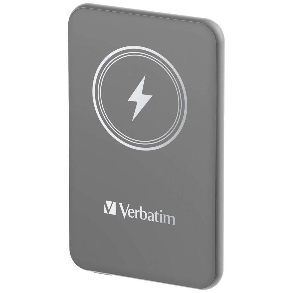 Verbatim 5000 Mah Manyetik Kablosuz (Magsafe) 15W Powerbank 20W PD Gri Renk Kablo Dahil-(32244)