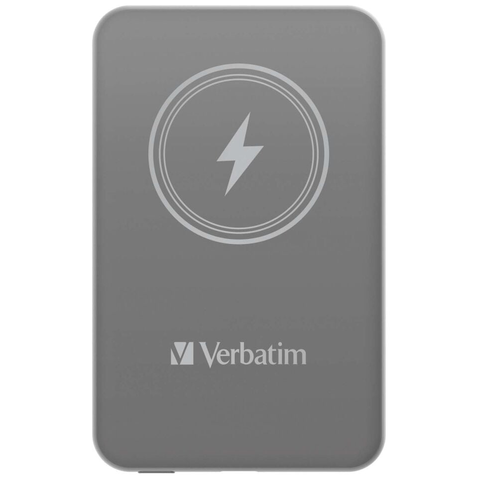 Verbatim 5000 Mah Manyetik Kablosuz (Magsafe) 15W Powerbank 20W PD Gri Renk Kablo Dahil-(32244)